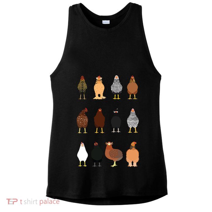 Cute Chicken Breeds Funny Chicken Ladies PosiCharge Tri-Blend Wicking Tank