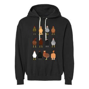 Cute Chicken Breeds Funny Chicken Garment-Dyed Fleece Hoodie