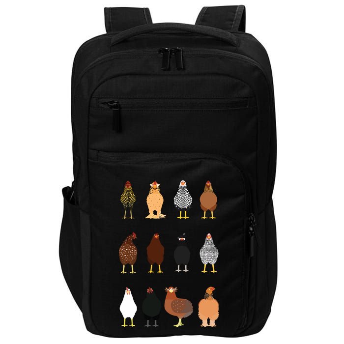 Cute Chicken Breeds Funny Chicken Impact Tech Backpack