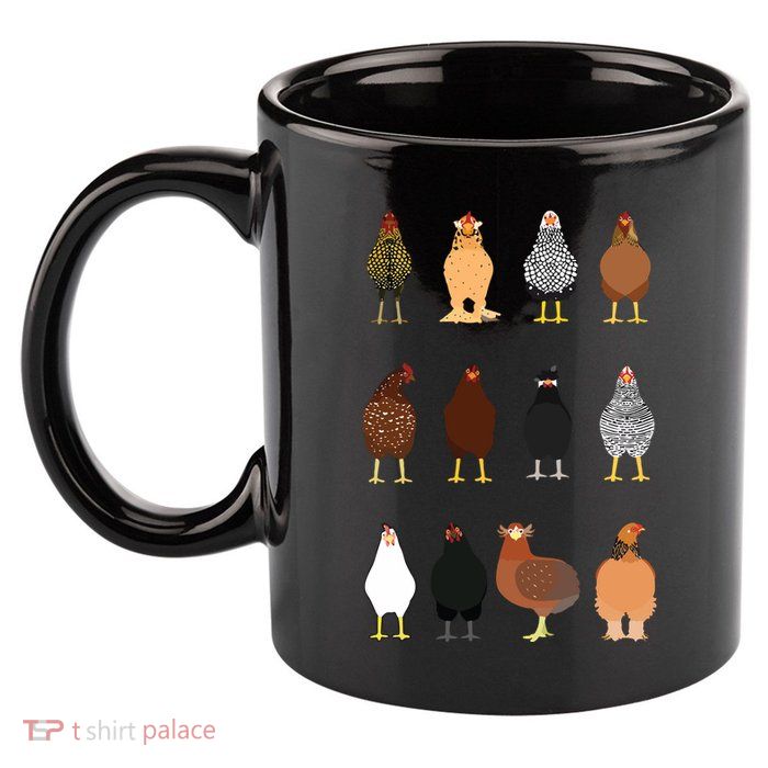 Cute Chicken Breeds Funny Chicken 11oz C Handle Ceramic Mug