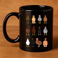 Cute Chicken Breeds Funny Chicken 11oz C Handle Ceramic Mug