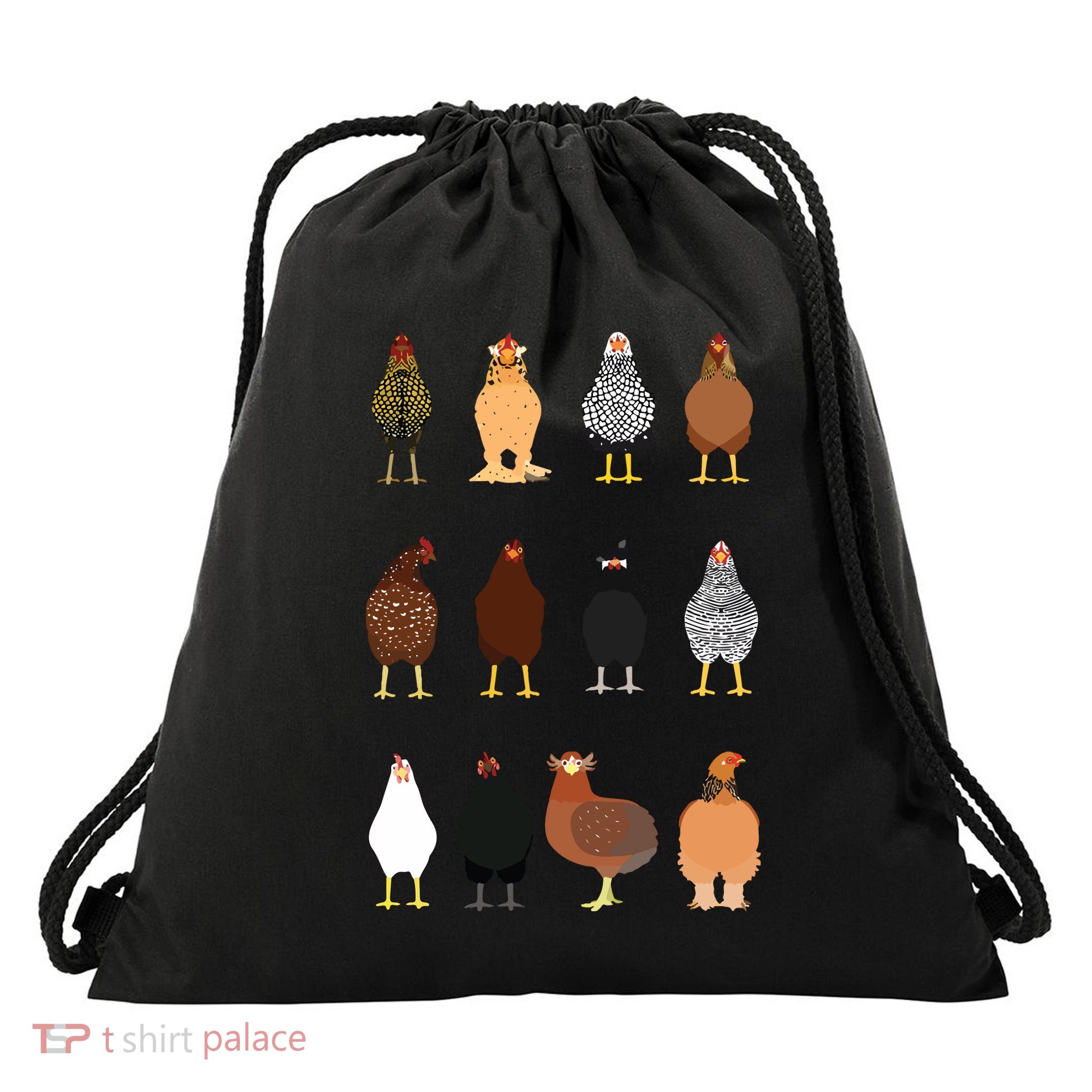 Cute Chicken Breeds Funny Chicken Drawstring Bag