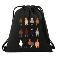 Cute Chicken Breeds Funny Chicken Drawstring Bag