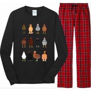 Cute Chicken Breeds Funny Chicken Long Sleeve Pajama Set