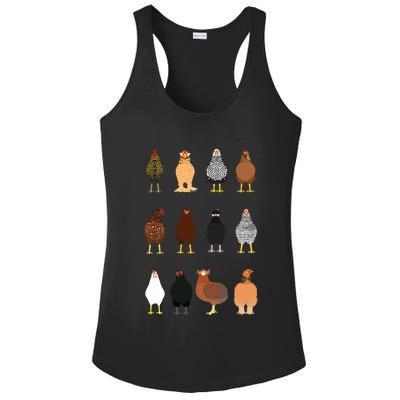 Cute Chicken Breeds Funny Chicken Ladies PosiCharge Competitor Racerback Tank