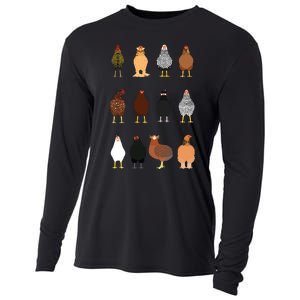 Cute Chicken Breeds Funny Chicken Cooling Performance Long Sleeve Crew