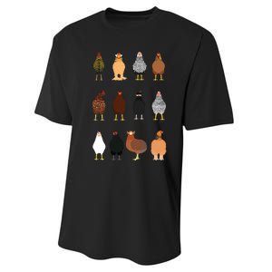 Cute Chicken Breeds Funny Chicken Performance Sprint T-Shirt