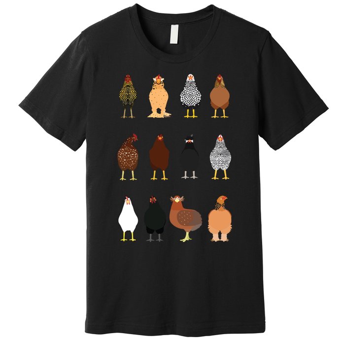 Cute Chicken Breeds Funny Chicken Premium T-Shirt