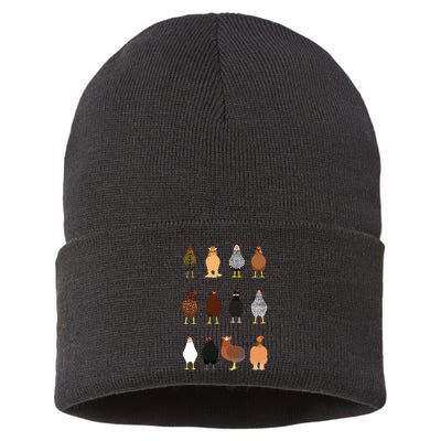 Cute Chicken Breeds Funny Chicken Sustainable Knit Beanie