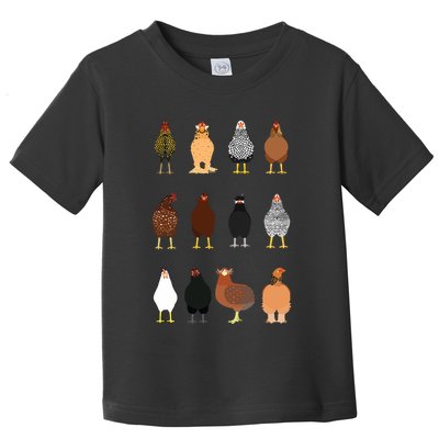 Cute Chicken Breeds Funny Chicken Toddler T-Shirt