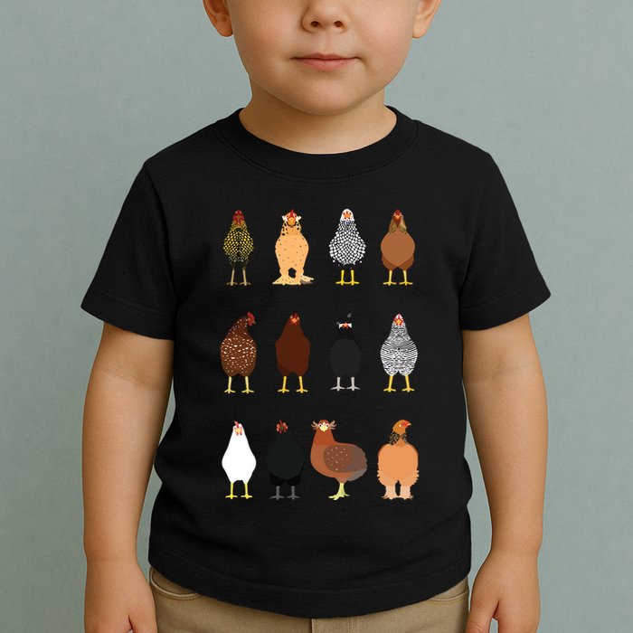 Cute Chicken Breeds Funny Chicken Toddler T-Shirt