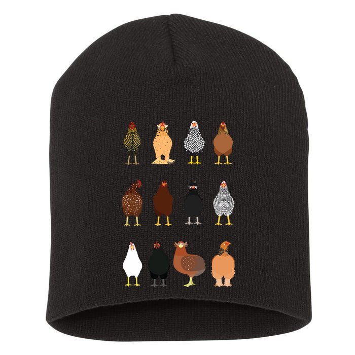 Cute Chicken Breeds Funny Chicken Short Acrylic Beanie