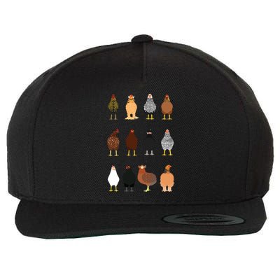 Cute Chicken Breeds Funny Chicken Wool Snapback Cap