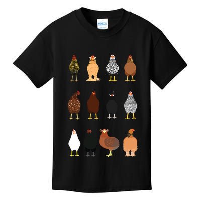 Cute Chicken Breeds Funny Chicken Kids T-Shirt