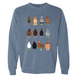 Cute Chicken Breeds Funny Chicken Garment-Dyed Sweatshirt