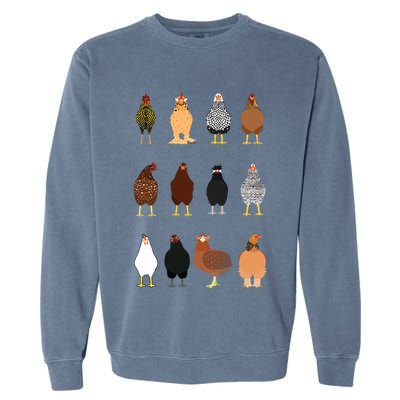 Cute Chicken Breeds Funny Chicken Garment-Dyed Sweatshirt