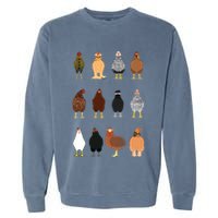 Cute Chicken Breeds Funny Chicken Garment-Dyed Sweatshirt