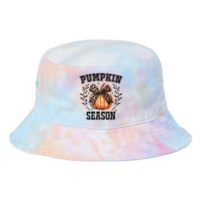 Cute Coquette Bows Pumpkin Season Happy Autumn Fall Leopard Tie Dye Newport Bucket Hat