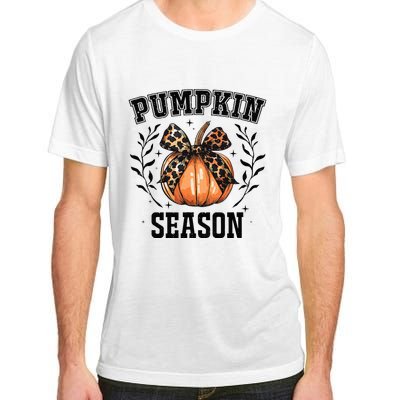 Cute Coquette Bows Pumpkin Season Happy Autumn Fall Leopard Adult ChromaSoft Performance T-Shirt