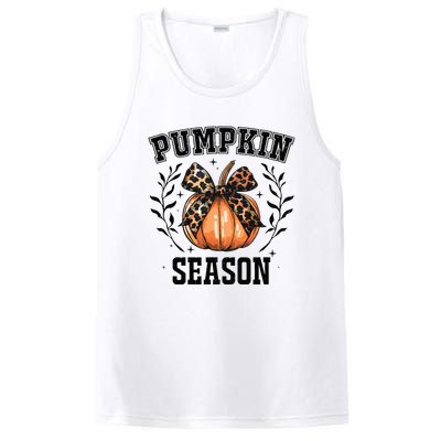 Cute Coquette Bows Pumpkin Season Happy Autumn Fall Leopard PosiCharge Competitor Tank