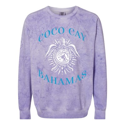 Coco Cay Bahamas Sea Turtle Surfing Vacation Souvenir Colorblast Crewneck Sweatshirt