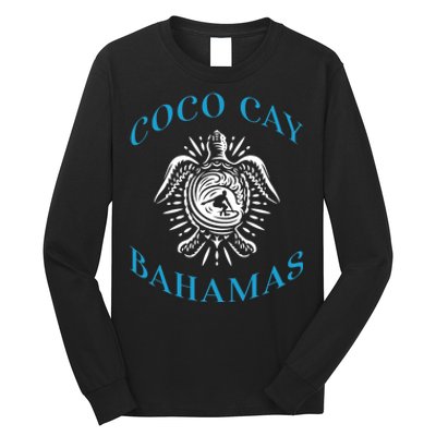 Coco Cay Bahamas Sea Turtle Surfing Vacation Souvenir Long Sleeve Shirt