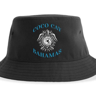 Coco Cay Bahamas Sea Turtle Surfing Vacation Souvenir Sustainable Bucket Hat