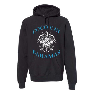 Coco Cay Bahamas Sea Turtle Surfing Vacation Souvenir Premium Hoodie