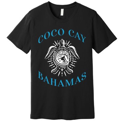 Coco Cay Bahamas Sea Turtle Surfing Vacation Souvenir Premium T-Shirt