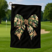 Camo Coquette Bow Hunting Camouflage Old Hunter Golf Towel