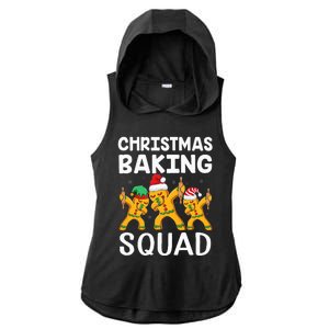 Christmas Cookie Baking Team Squad Dabbing Gingerbread Man Ladies PosiCharge Tri-Blend Wicking Draft Hoodie Tank