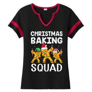 Christmas Cookie Baking Team Squad Dabbing Gingerbread Man Ladies Halftime Notch Neck Tee