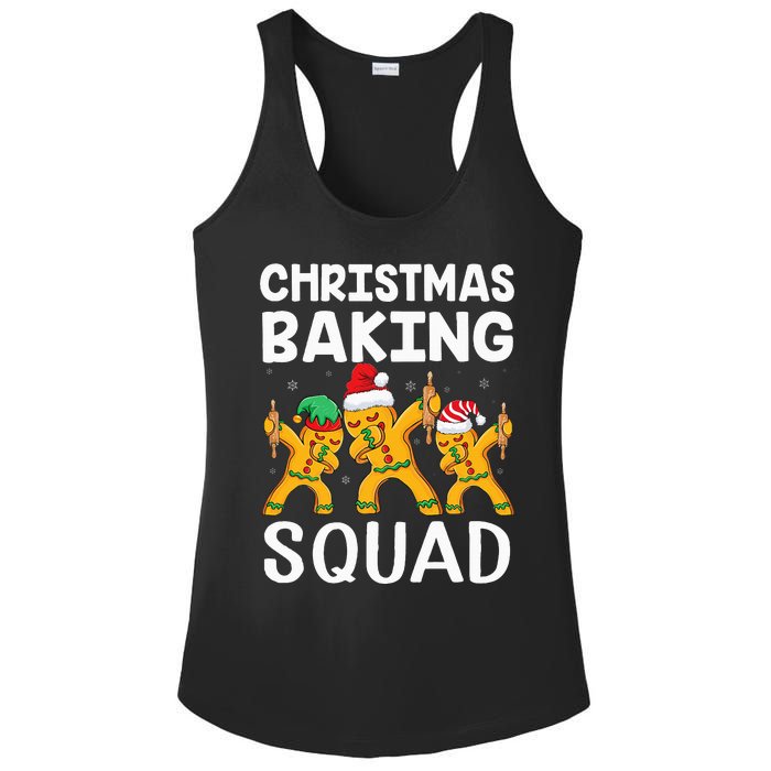 Christmas Cookie Baking Team Squad Dabbing Gingerbread Man Ladies PosiCharge Competitor Racerback Tank