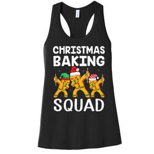 Christmas Cookie Baking Team Squad Dabbing Gingerbread Man Women's Racerback Tank