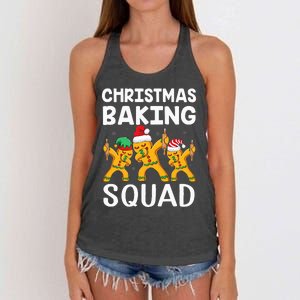 Christmas Cookie Baking Team Squad Dabbing Gingerbread Man Women's Knotted Racerback Tank