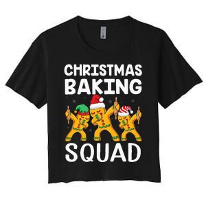 Christmas Cookie Baking Team Squad Dabbing Gingerbread Man Women's Crop Top Tee