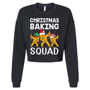 Christmas Cookie Baking Team Squad Dabbing Gingerbread Man Cropped Pullover Crew