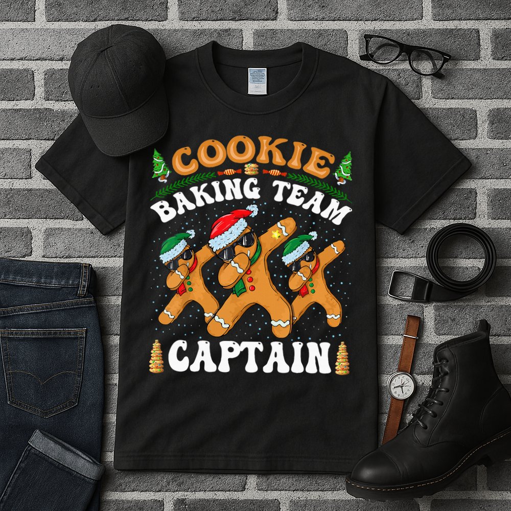 Christmas Cookie Baking Team Captain Gingerbread Apron Tall T-Shirt