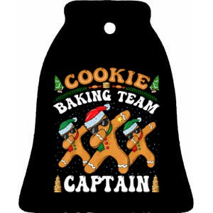 Christmas Cookie Baking Team Captain Gingerbread Apron Ceramic Bell Ornament