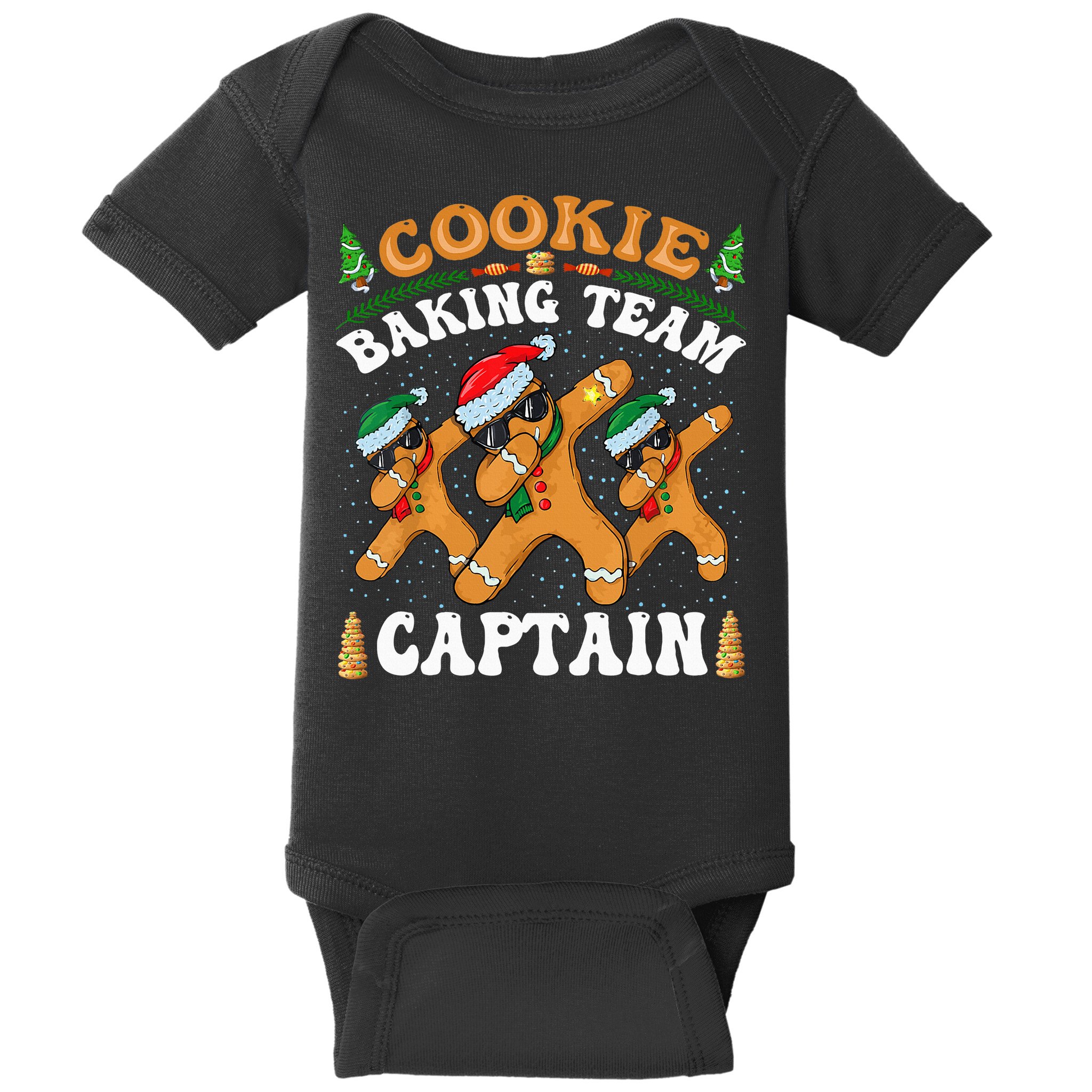 Christmas Cookie Baking Team Captain Gingerbread Apron Baby Bodysuit