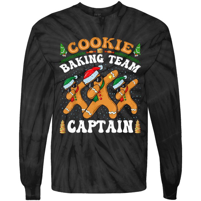 Christmas Cookie Baking Team Captain Gingerbread Apron Tie-Dye Long Sleeve Shirt