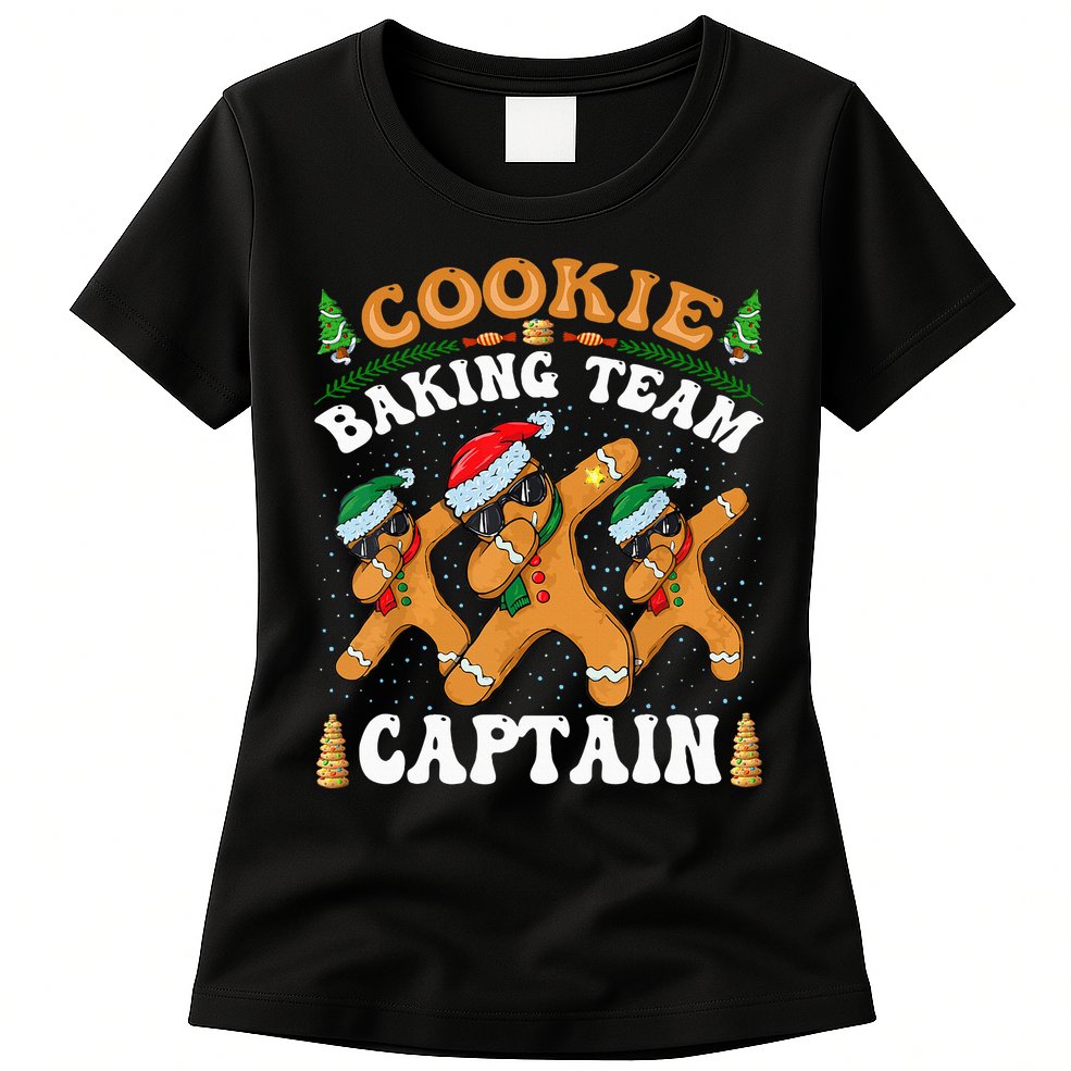 Christmas Cookie Baking Team Captain Gingerbread Apron Womens T-Shirt