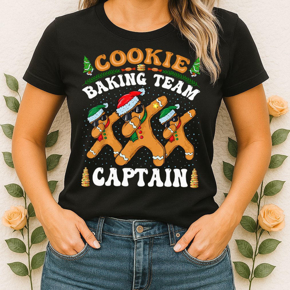 Christmas Cookie Baking Team Captain Gingerbread Apron Womens T-Shirt