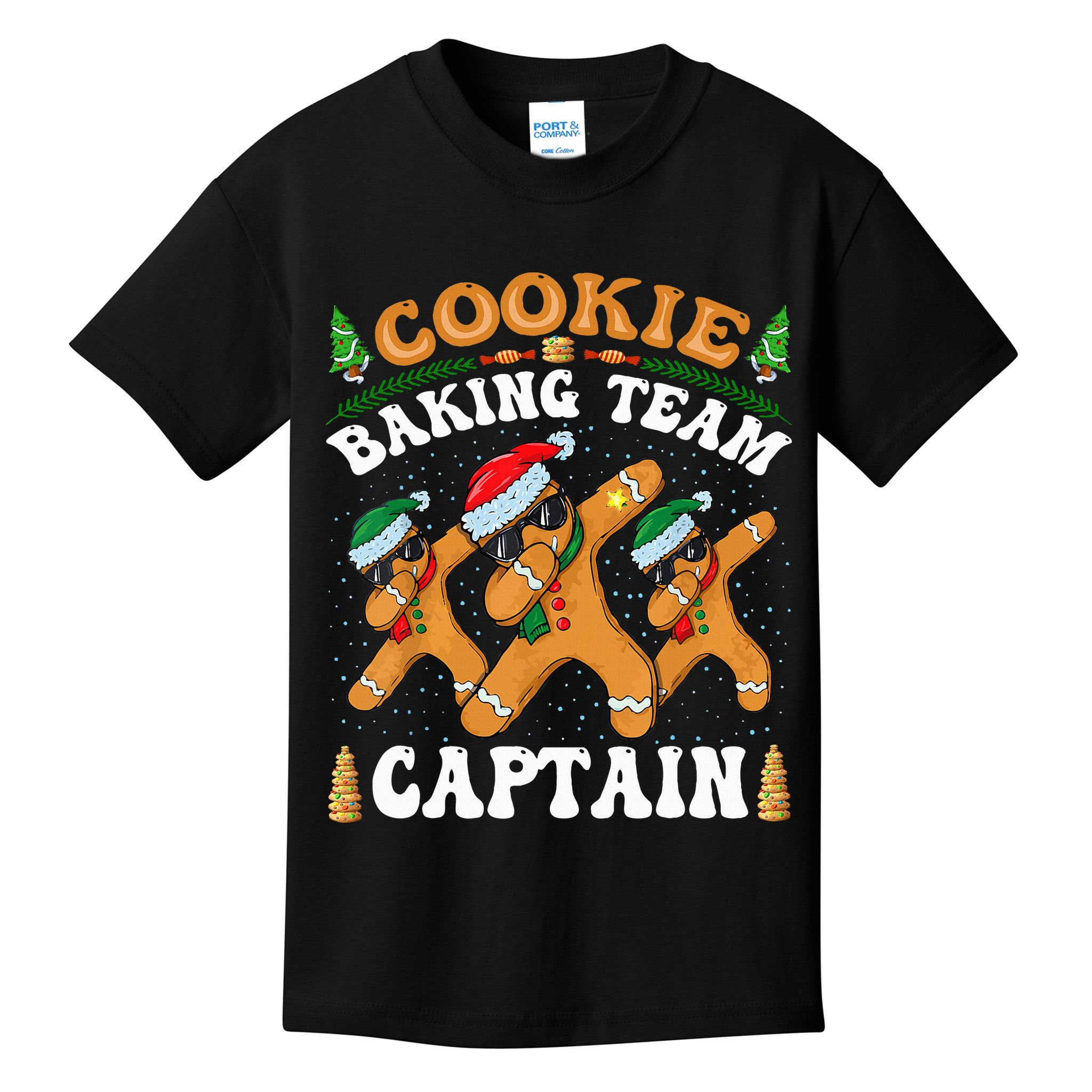 Christmas Cookie Baking Team Captain Gingerbread Apron Kids T-Shirt