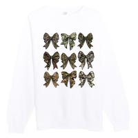 Camo Coquette Bow Duck Hunt Duck Hunting Premium Crewneck Sweatshirt