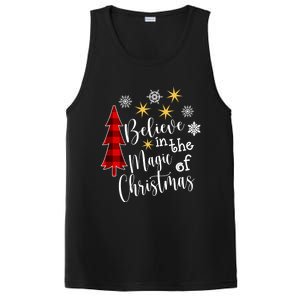 Cute Casual Believe In Magic Of Christmas Tree Buffalo Plaid Great Gift PosiCharge Competitor Tank