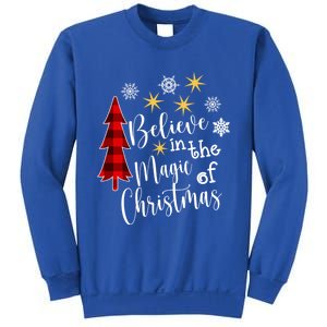 Cute Casual Believe In Magic Of Christmas Tree Buffalo Plaid Great Gift Sweatshirt