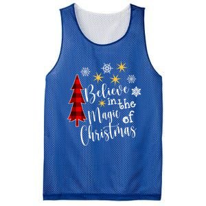 Cute Casual Believe In Magic Of Christmas Tree Buffalo Plaid Great Gift Mesh Reversible Basketball Jersey Tank