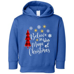 Cute Casual Believe In Magic Of Christmas Tree Buffalo Plaid Great Gift Toddler Hoodie