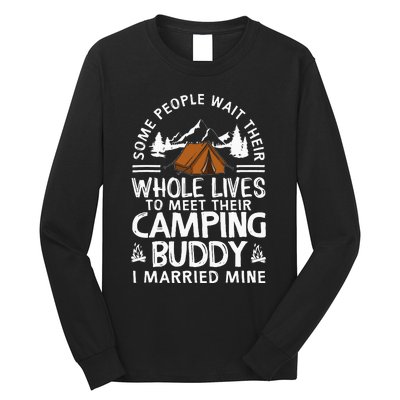 Cool Camping Buddies Gift Funny Husband & Wife Long Sleeve Shirt